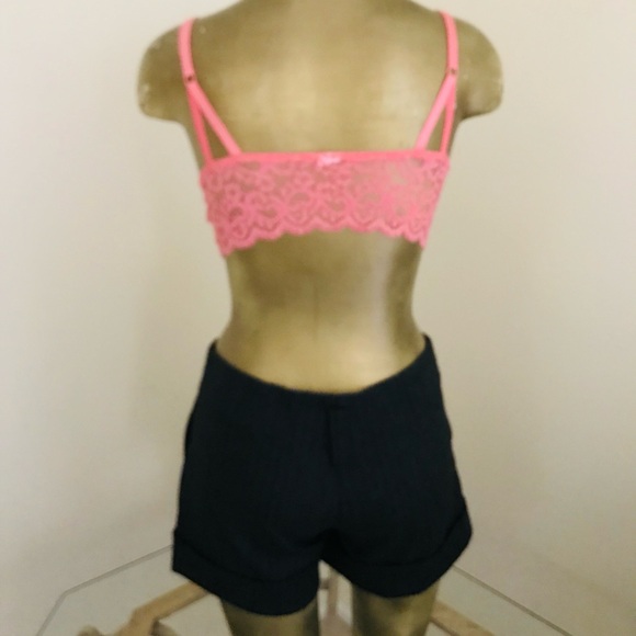 PAPAYA Chic Vintage Y2K Charcoal Gray PINSTRIPED Dress SHORTS Size Small - Picture 3 of 11